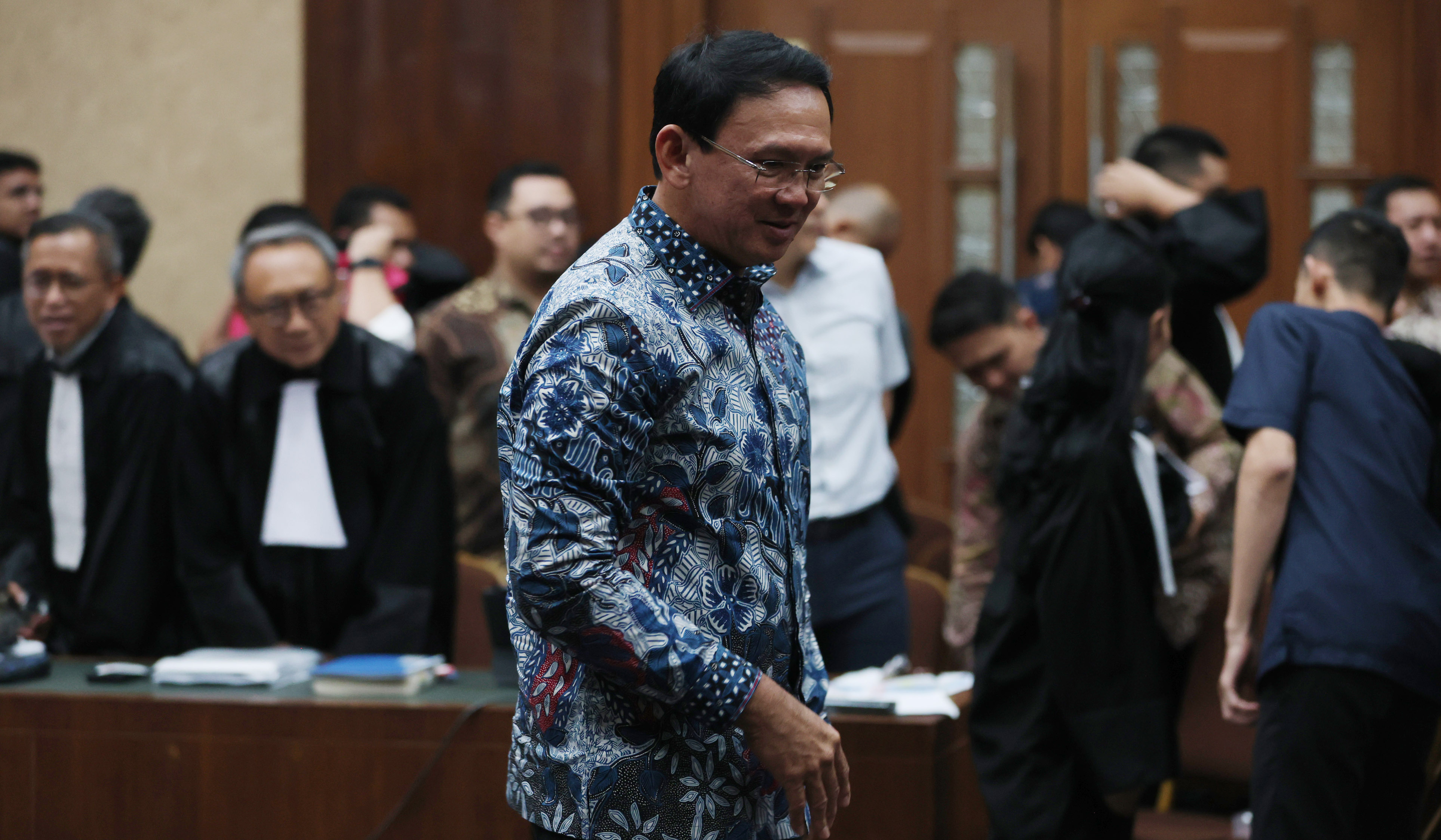 Ahok jadi saksi di Tipikor. (Agus Priatna/SinPo.id)
