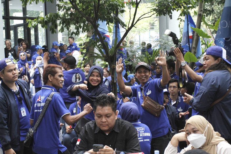 AHY hadiri HUT ke-22 Demokrat dengan semangat dan berjuang bersama rakyat (Ashar/SinPo.id)