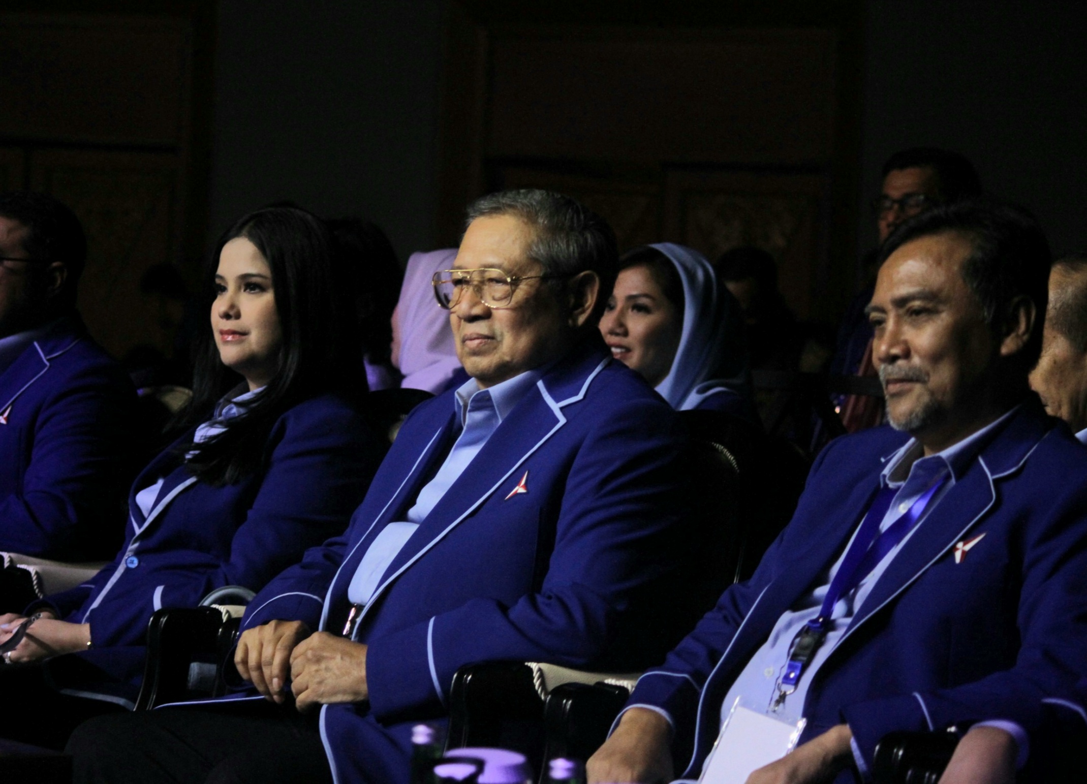 Ketua Umum Partai Demokrat Agus Harimurti Yudhoyono saat memberikan pidato kebangsaan (Ashar/SinPo.id)