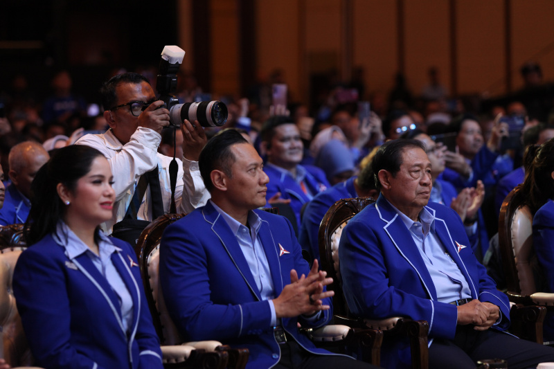 Agus Harimurti Yudhoyono terpilih kembali menjadi Ketua Umum Partai Demokrat dalam Kongres VI Demokrat (Ashar/SinPo.id)