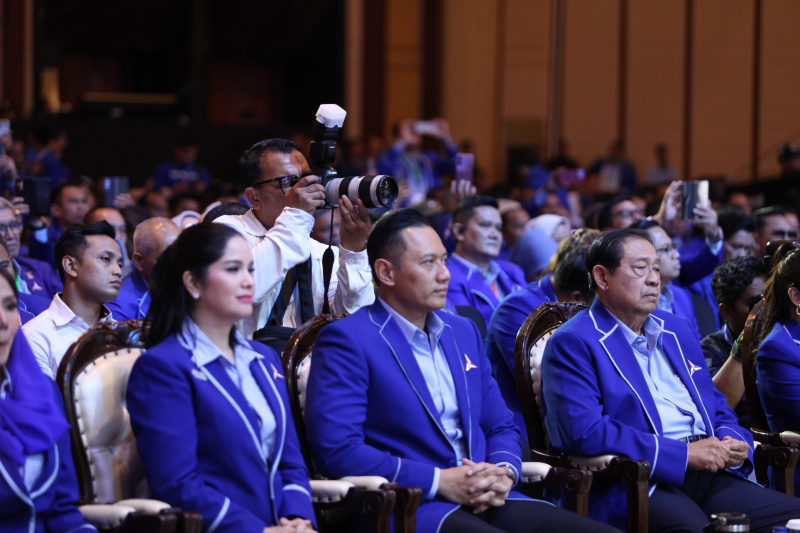 Agus Harimurti Yudhoyono terpilih kembali menjadi Ketua Umum Partai Demokrat dalam Kongres VI Demokrat (Ashar/SinPo.id)