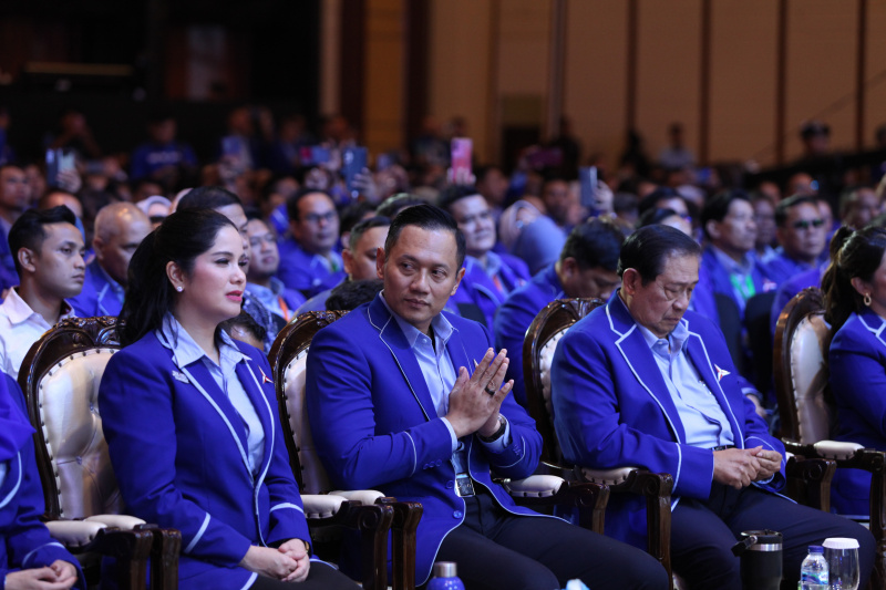 Agus Harimurti Yudhoyono terpilih kembali menjadi Ketua Umum Partai Demokrat dalam Kongres VI Demokrat (Ashar/SinPo.id)