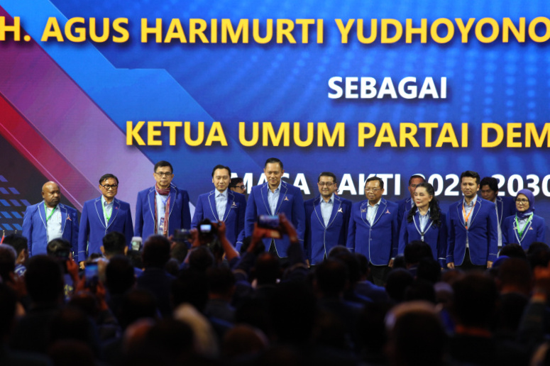 Agus Harimurti Yudhoyono terpilih kembali menjadi Ketua Umum Partai Demokrat dalam Kongres VI Demokrat (Ashar/SinPo.id)
