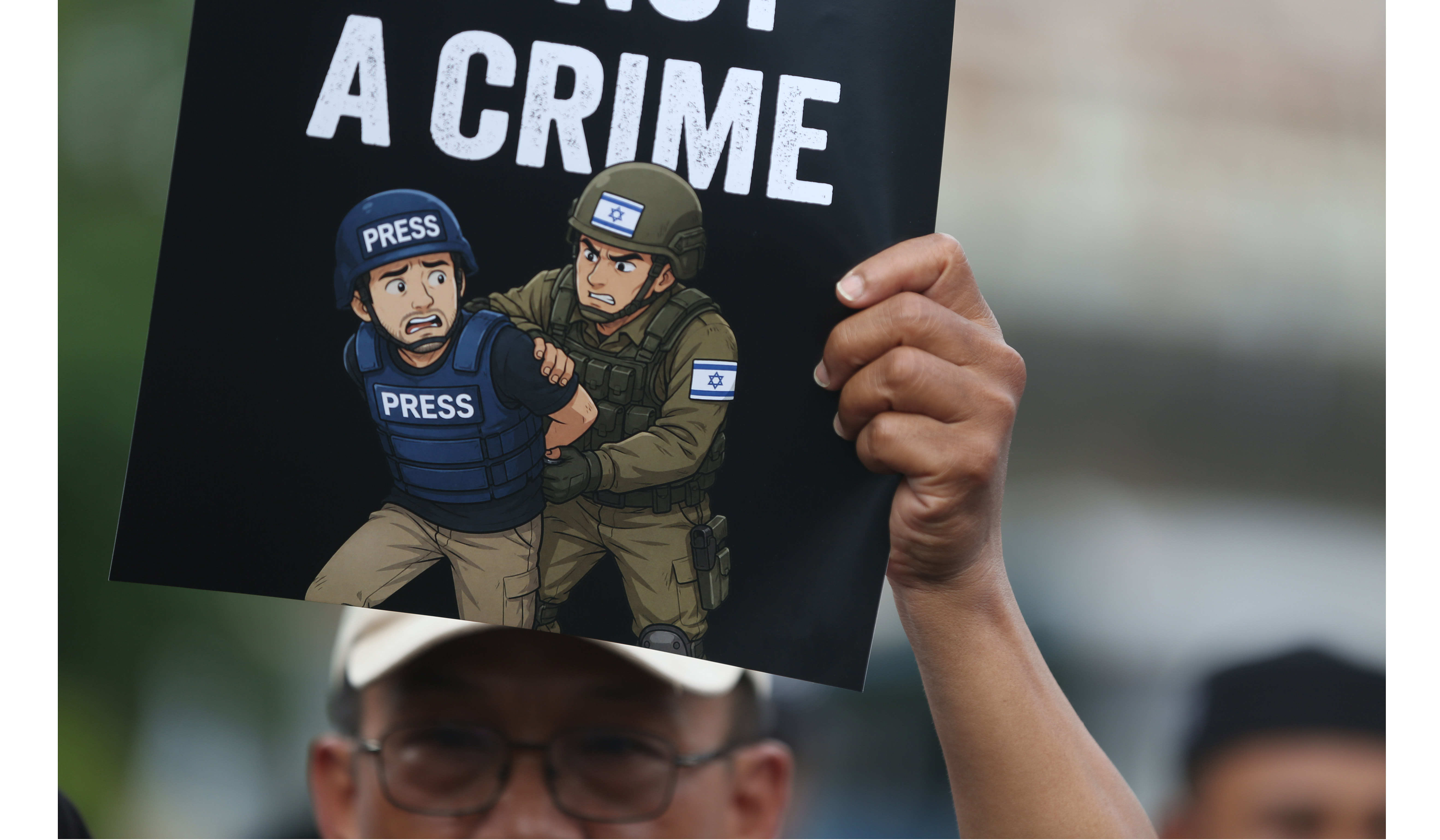 Aksi kecam kekerasan Israel terhadap aktivis dan jurnalis. (Agus Priatna/SinPo.id)