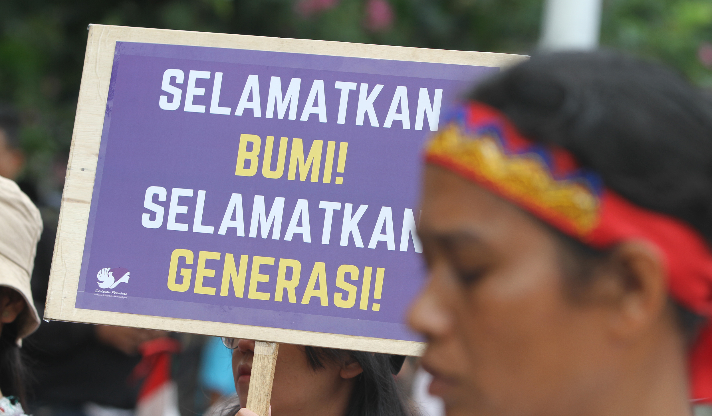 Aksi peduli iklim di Jakarta. (Agus Priatna/SinPo.id)