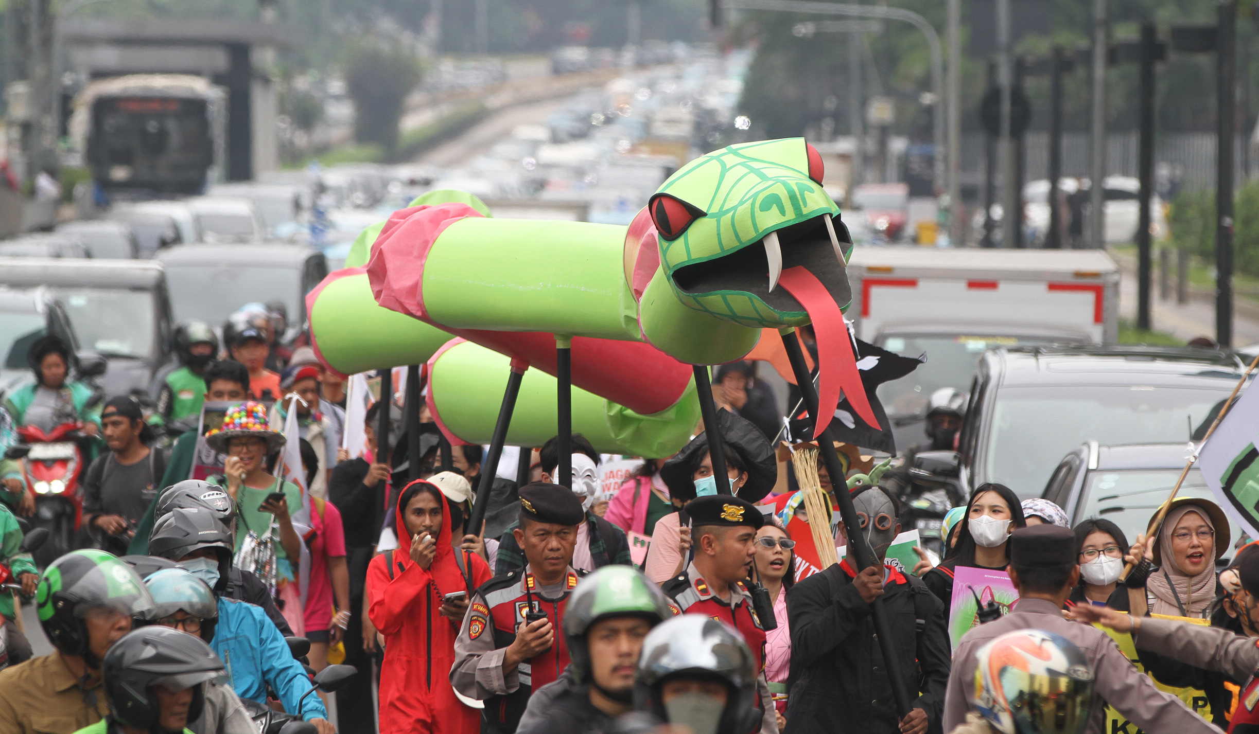Aksi tuntut keadilan iklim. (Agus Priatna/SinPo.id)
