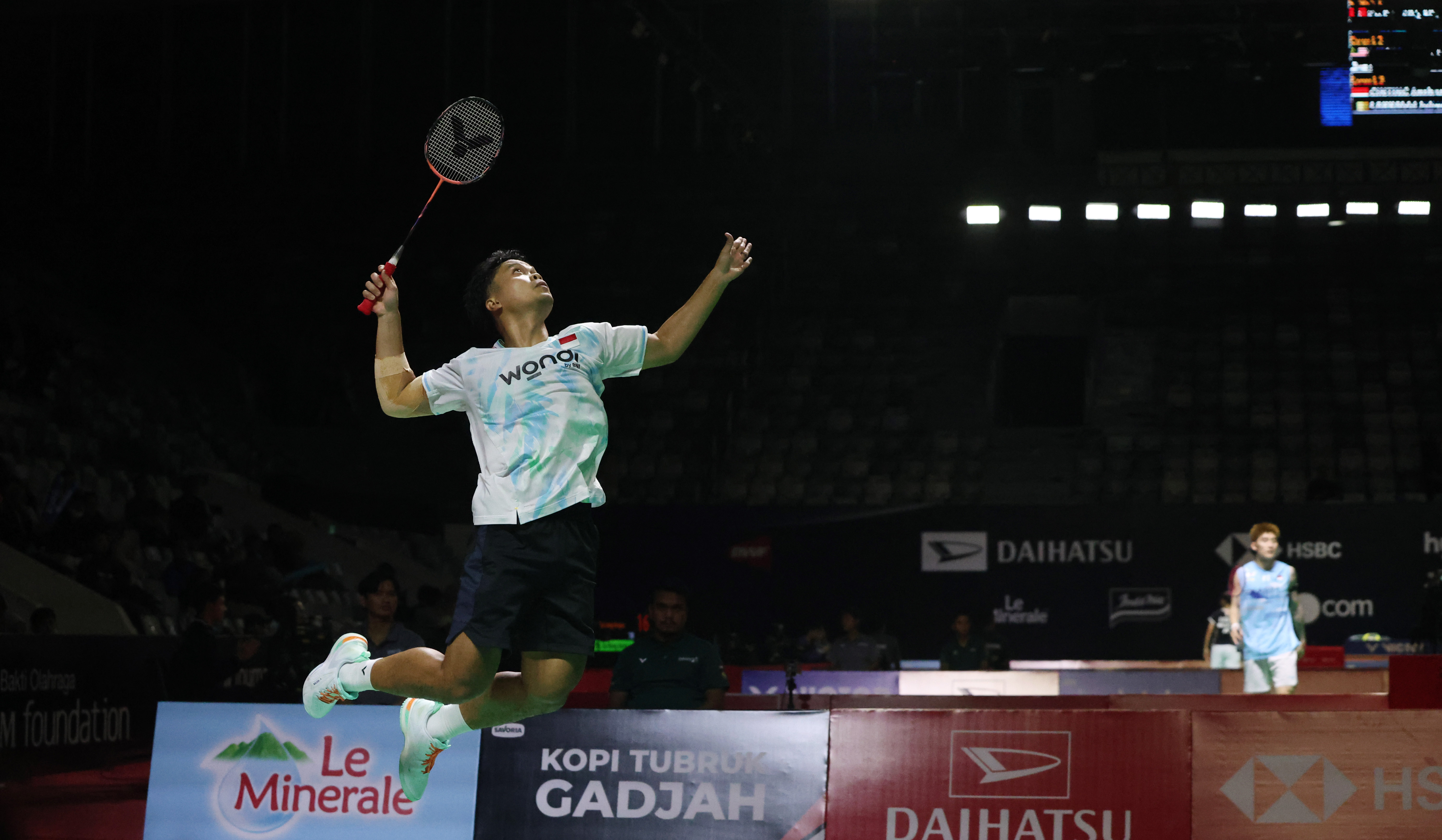 Anthony Ginting, saat menjalani laga diajang Indonesia Masters 2026 di Istora Senayan Jakarta. (Agus Priatna/SinPo.id)