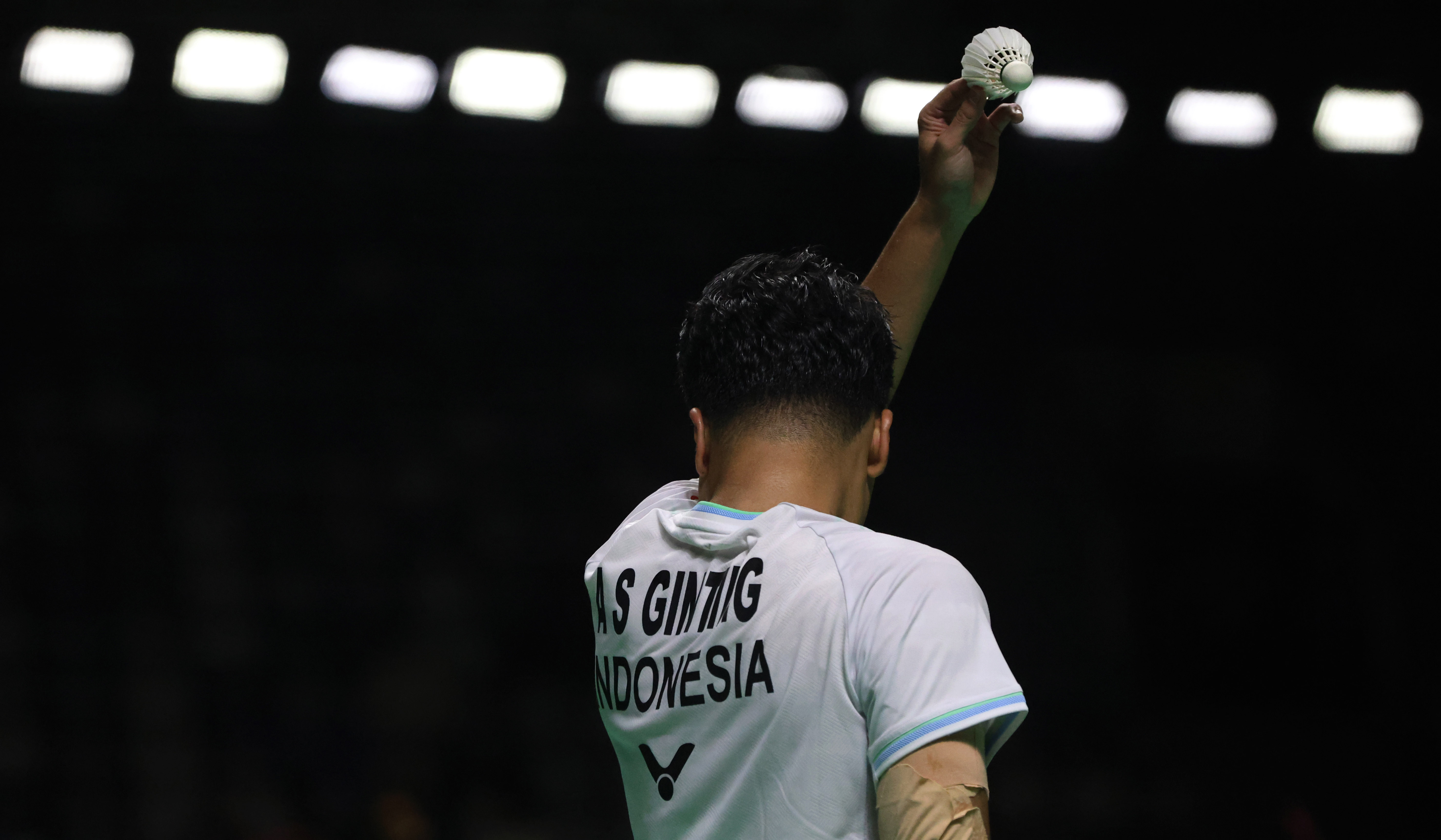 Anthony Ginting, saat menjalani laga diajang Indonesia Masters 2026 di Istora Senayan Jakarta. (Agus Priatna/SinPo.id)