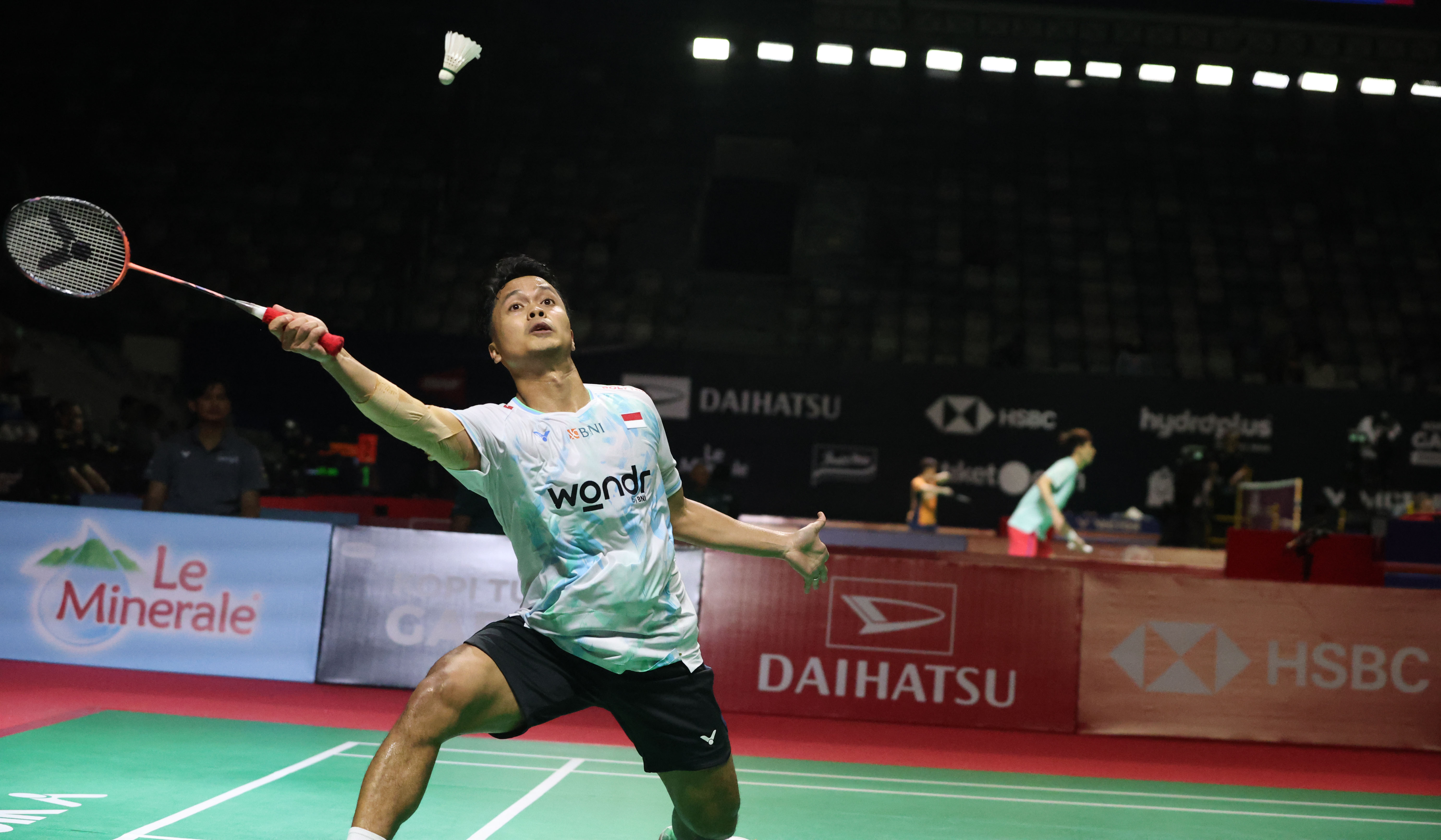 Anthony Ginting, saat menjalani laga diajang Indonesia Masters 2026 di Istora Senayan Jakarta. (Agus Priatna/SinPo.id)