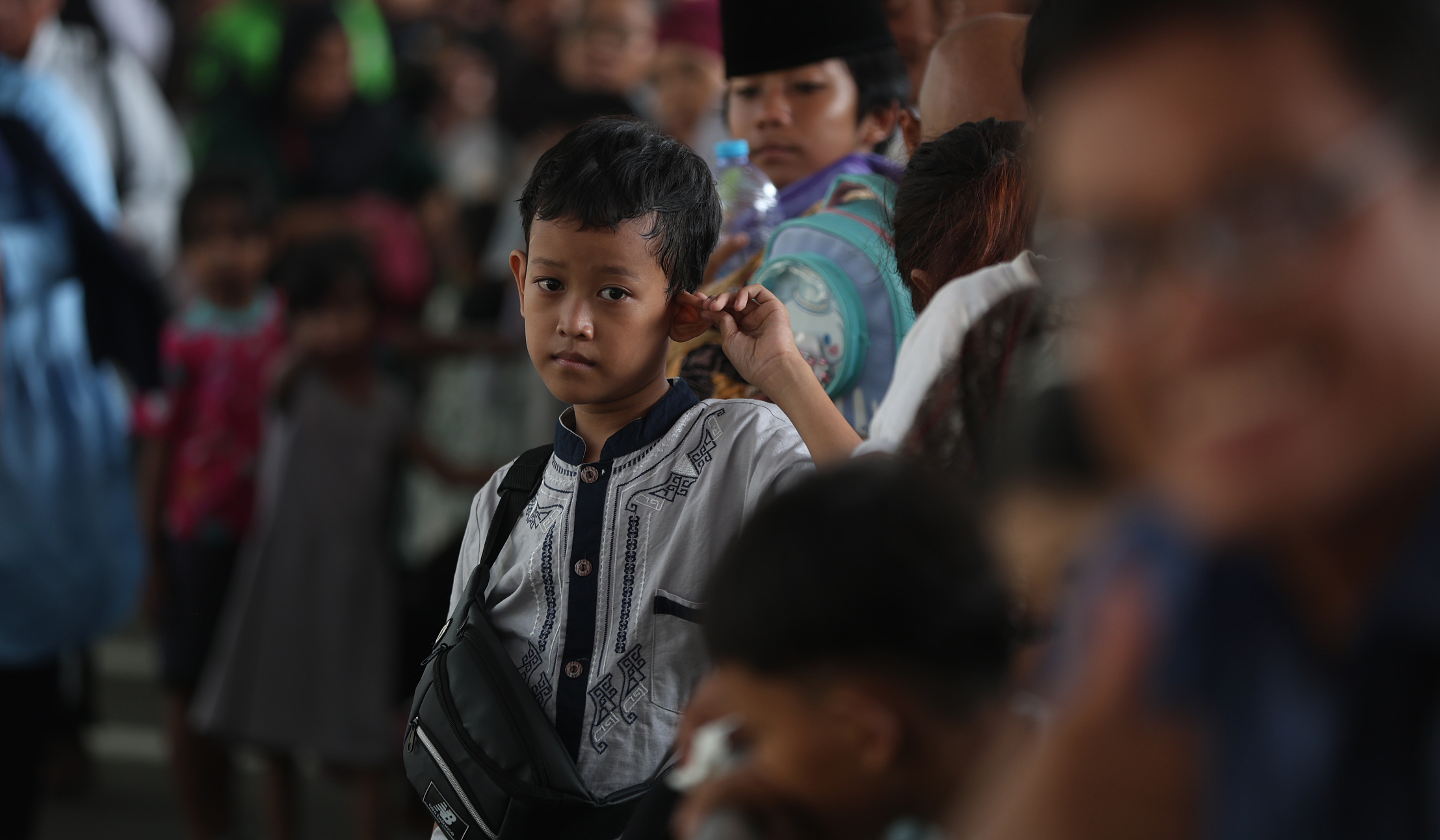 Antrian warga hadiri open house Istana Negara. (Agus Priatna/SinPo.id)