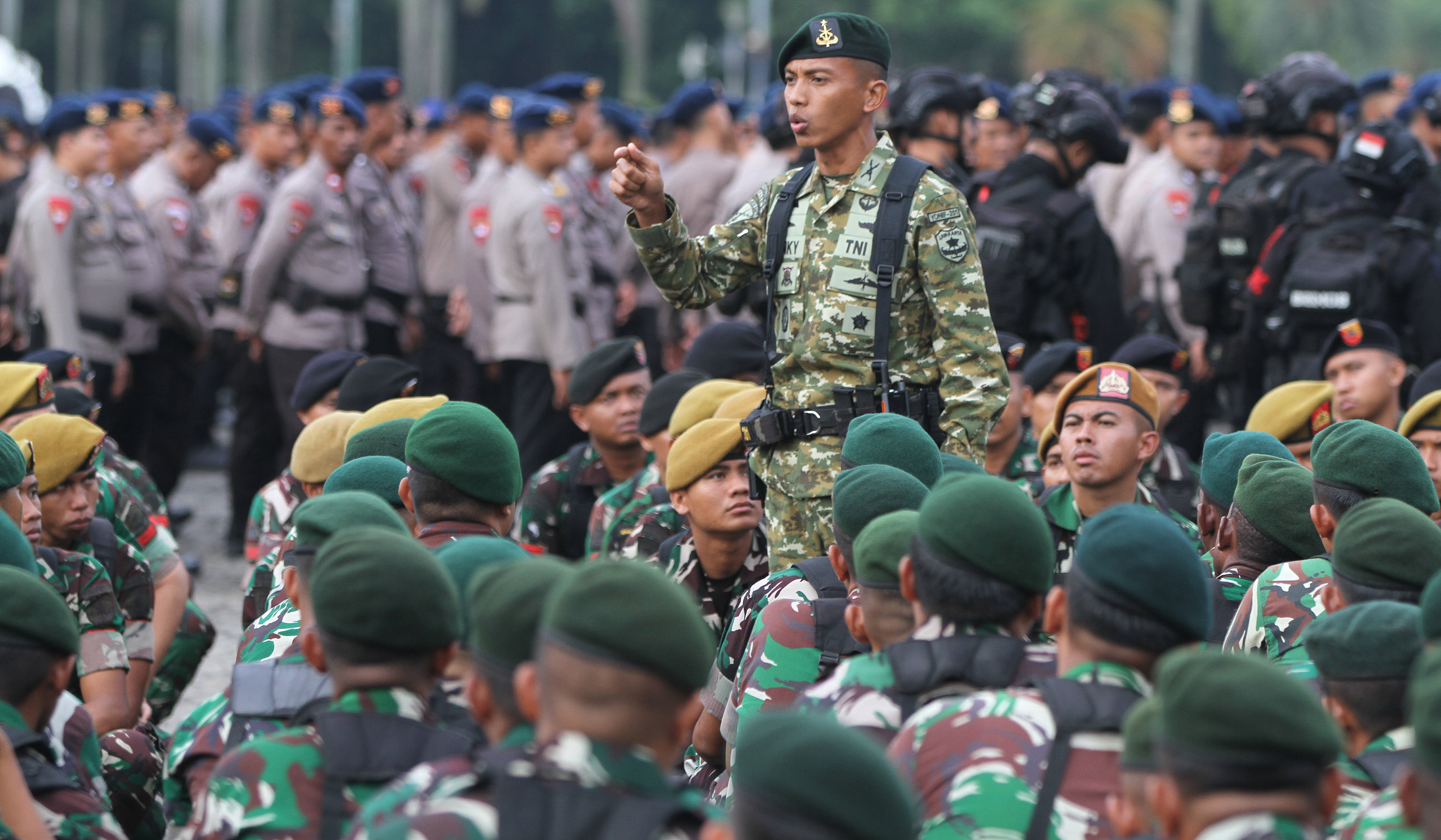Apel gabungan pengamanan tahun baru 2026. (Agus Priatna/SinPo.id)