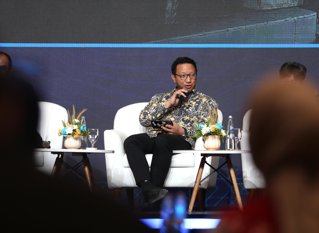 Aryo Djojohadikusumo menjadi narasumber pembicara di acara diskusi Met Connex-Mind Aidic 2026 di Jakarta Internasional Convention Center (Ashar/SinPo.id)