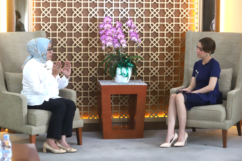 Jajaran Staf Redaksi SIN PO tv menggelar Audiensi bersama Menteri PPPA Ah Choiri Fauzi (Ashar/SinPo.id)fatul