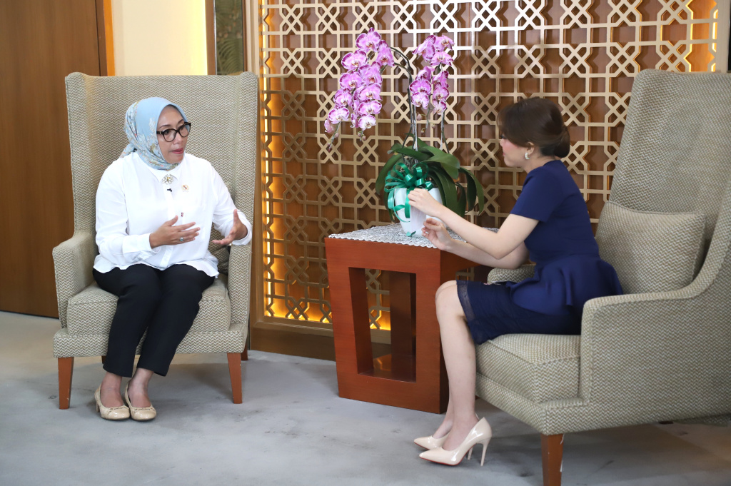 Jajaran Staf Redaksi SIN PO tv menggelar Audiensi bersama Menteri PPPA Ah Choiri Fauzi (Ashar/SinPo.id)fatul