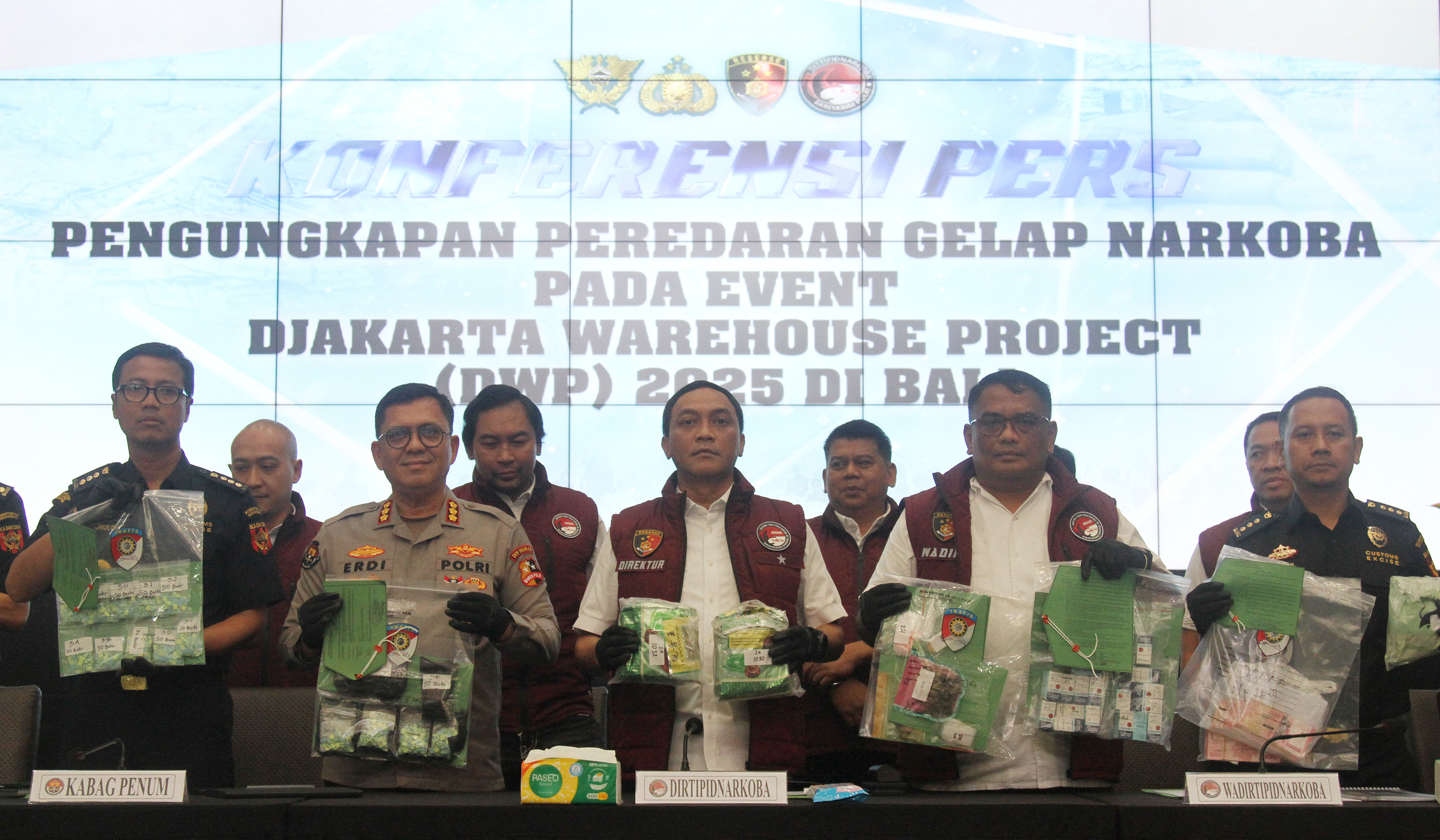 Pengungkapan narkotika jelang DWP Bali. (Agus Priatna/SinPo.id)