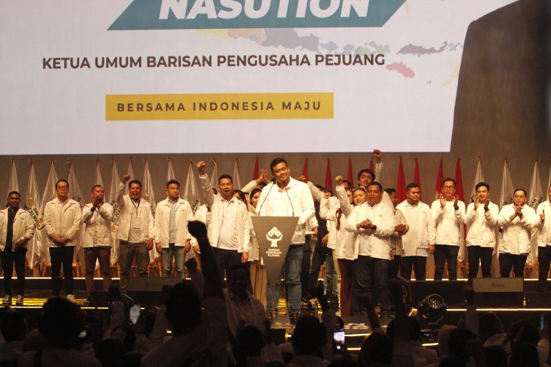 Barisan Pengusaha Pejuang Deklarasi mendukung pasangan Capres-Cawapres Prabowo-Gibran di Pilpres 2024 nanti (Ashar/SinPo.id)