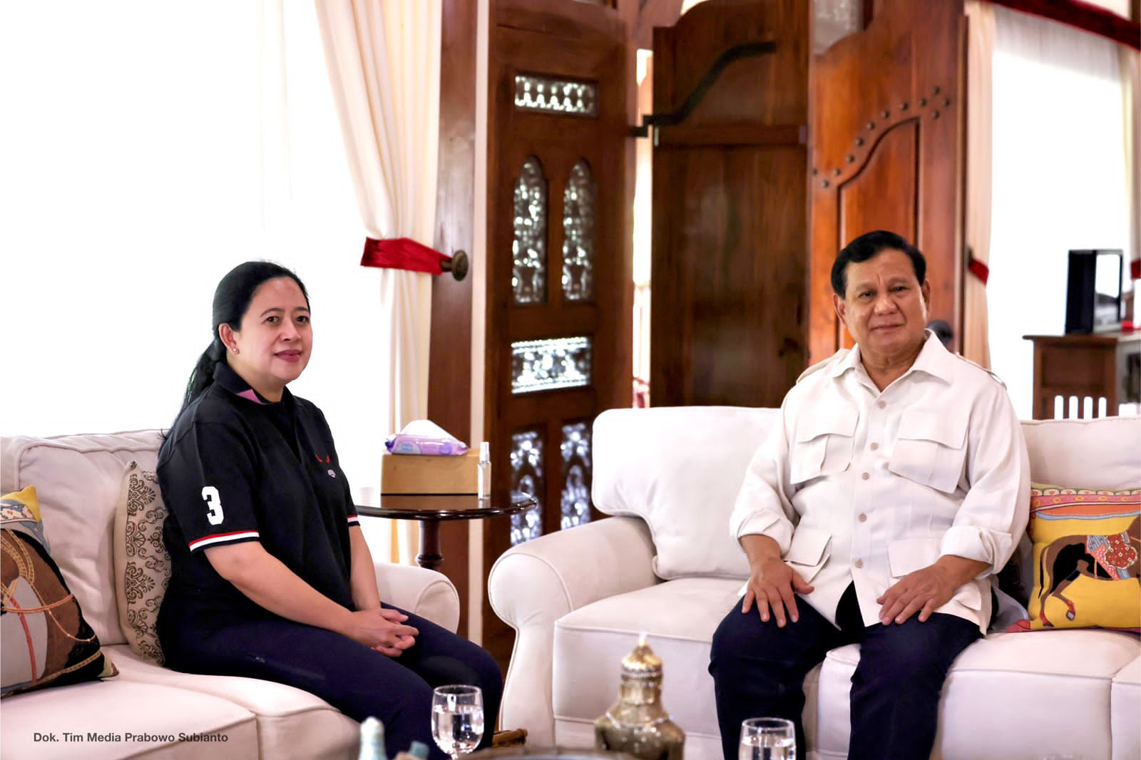 Puan bertemu Prabowo di Hambalang sepakat terus jalin komunikasi politik dengan terbuka (Foto:Tim Prabowo/SinPo.id))