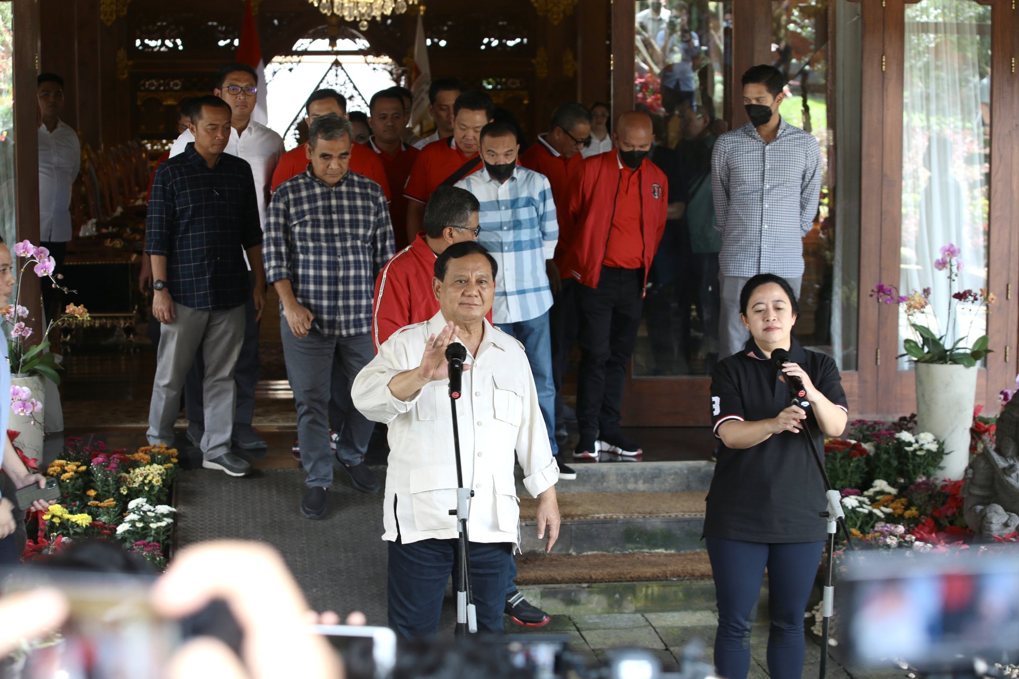 Puan bertemu Prabowo di Hambalang sepakat terus jalin komunikasi politik dengan terbuka (Foto:Tim Prabowo/SinPo.id))