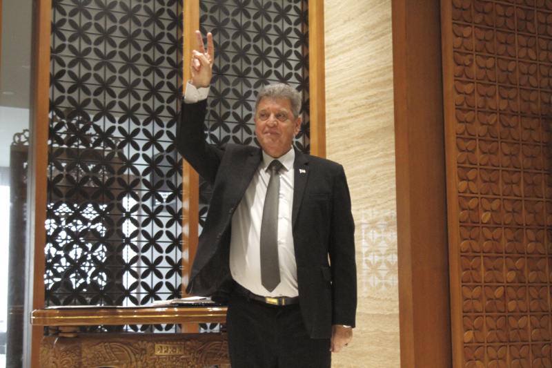 Ketua BKSAP DPR menggelae pertemuan dengan Duta Besar Palestina untuk Indonesia Zuhair Al-Shun untuk membahas konflik antara Palestina dan Israel (Ashar/SinPo.id)