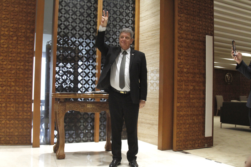 Ketua BKSAP DPR menggelae pertemuan dengan Duta Besar Palestina untuk Indonesia Zuhair Al-Shun untuk membahas konflik antara Palestina dan Israel (Ashar/SinPo.id)