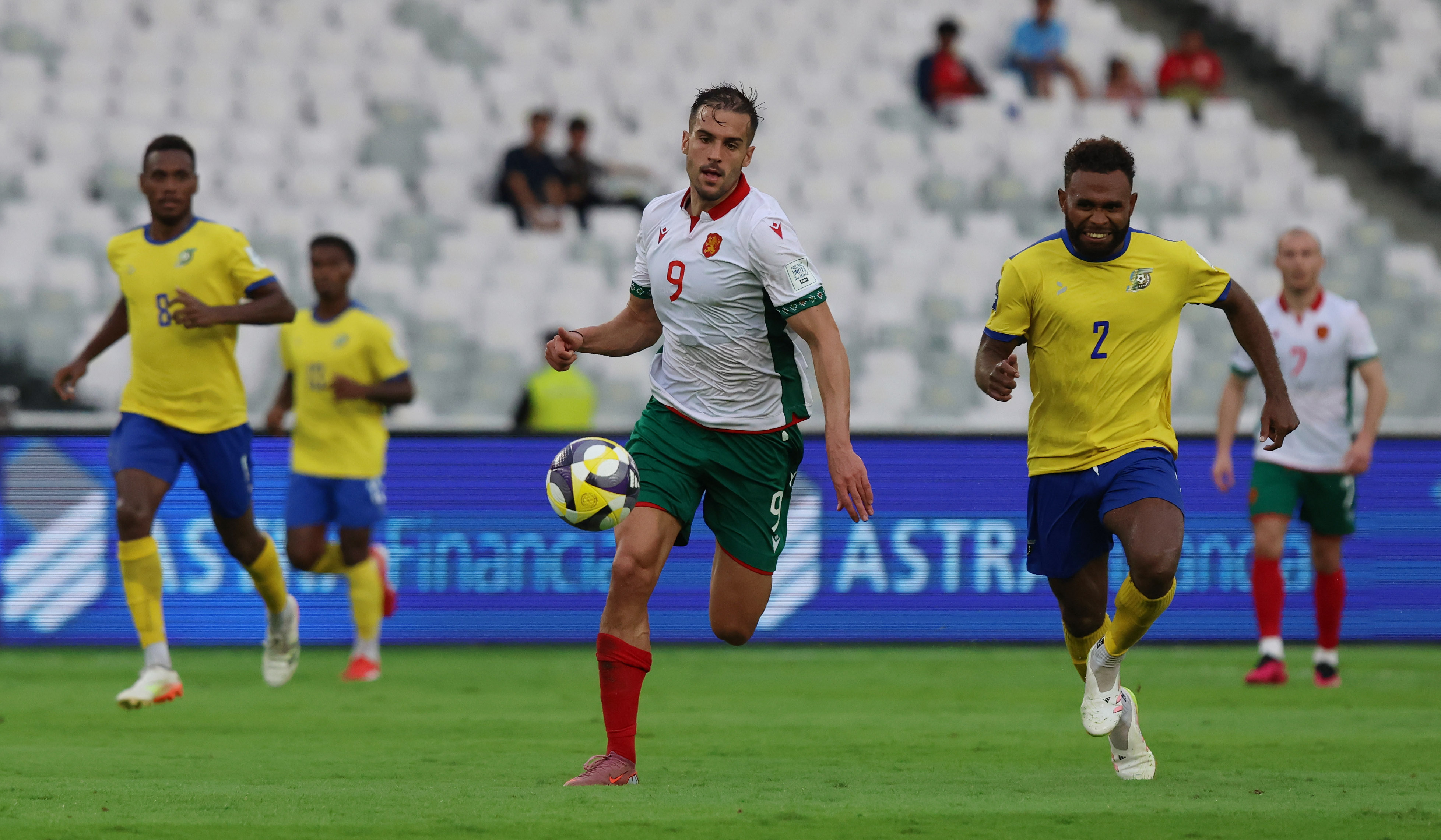 Timnas Bulgaria saat melawan Timnas Kepulauan Salomon di GBK. (Agus Priatna/SinPo.id)