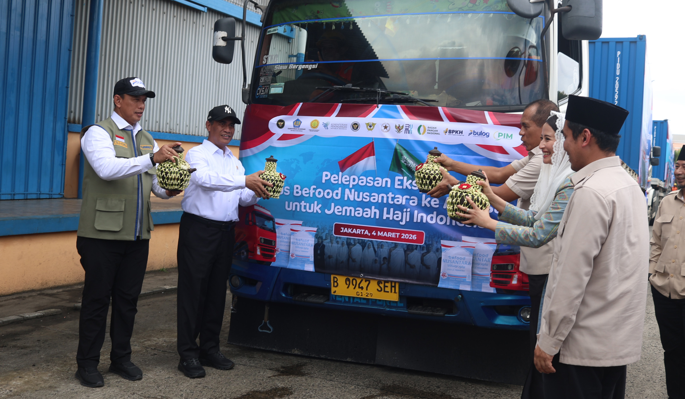 Pelepasan ekspor beras Bulog ke Arab Saudi. (Agus Priatna/SinPo.id)