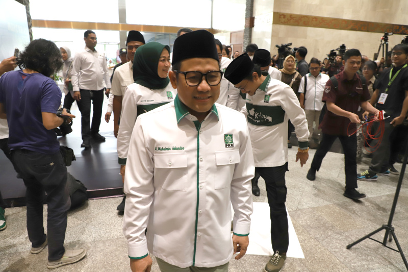 Ketua Umum PKB menghadiri Mukernas di JCC membahas sikap masuk dalam pemerintahan Prabowo-Gibran dan membahas perekonomian nasional (Ashar/SinPo.id)