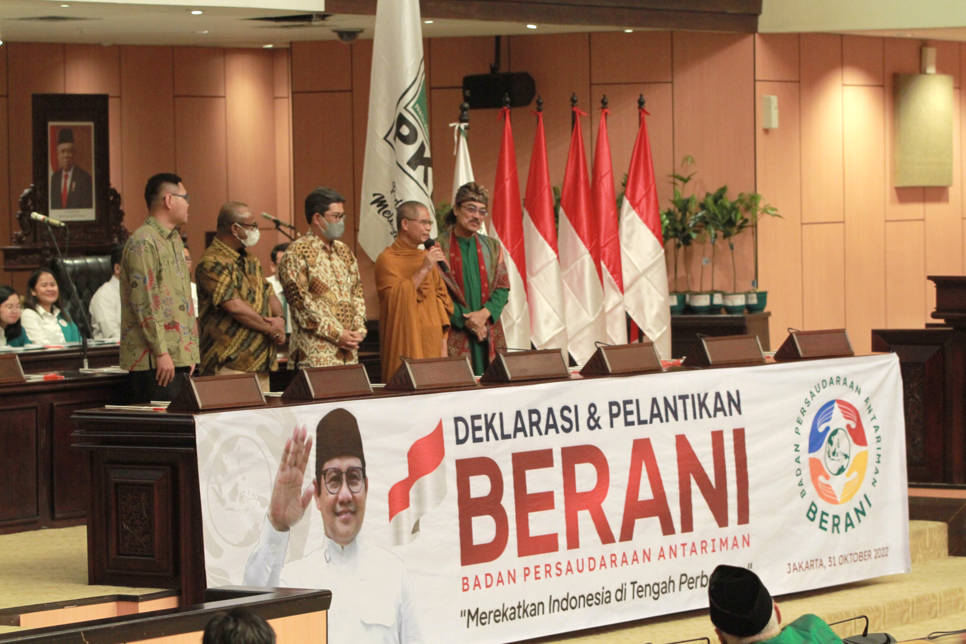 Ketua Umum PKB Cak Imin mendeklarasikan BERANI di Nusantara V, DPR (Ashar/SinPo.id)