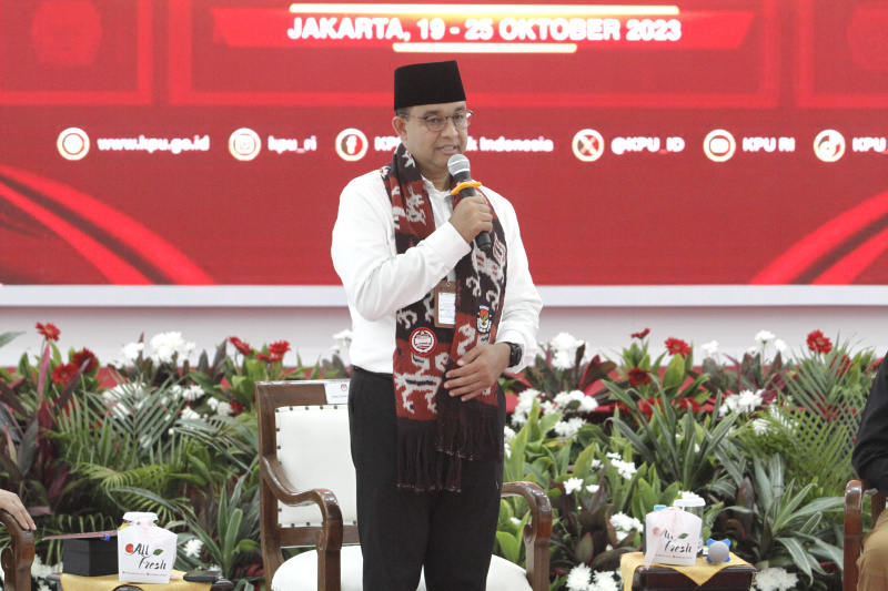 Capres Anies dan Cawapres Cak Imin resmi mendaftarkan ke KPU untuk Pilpres 2024 nanti (Ashar/SinPo.id)