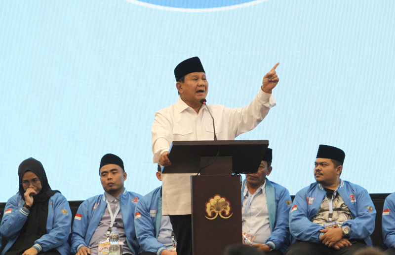Capres nomor urut 2 Prabowo Subianto hadiri deklarasi Relawan Generasi Muda Islam mendukung Prabowo-Gibran (Ashar/SinPo.id)