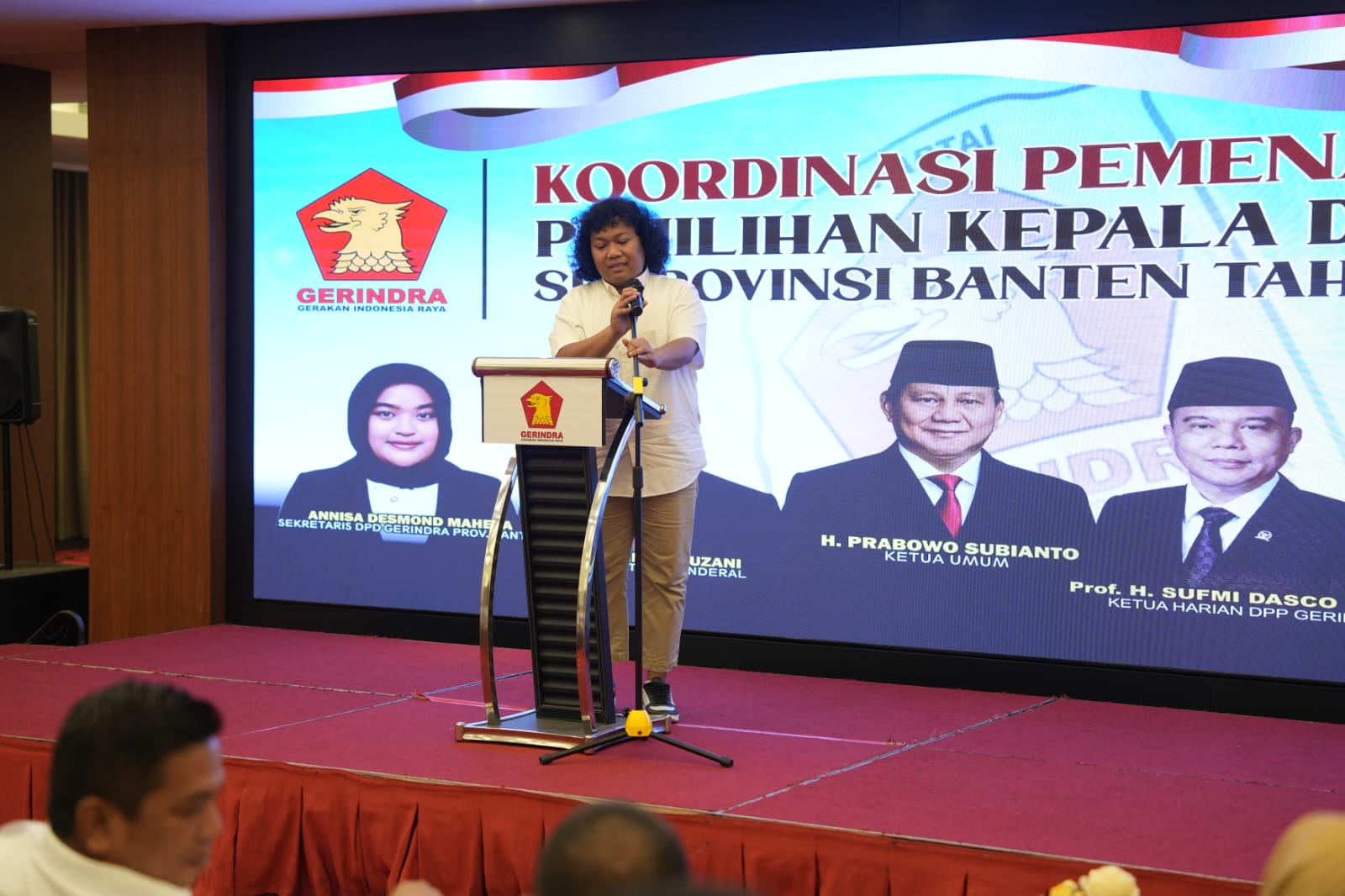 Ketua Harian DPP Gerindra Prof Sufmi Dasco Ahmad hadiri rapat koordinasi pemenangan pilkada Se-Provinsi Banten 2024 (Ashar/SinPo.id)