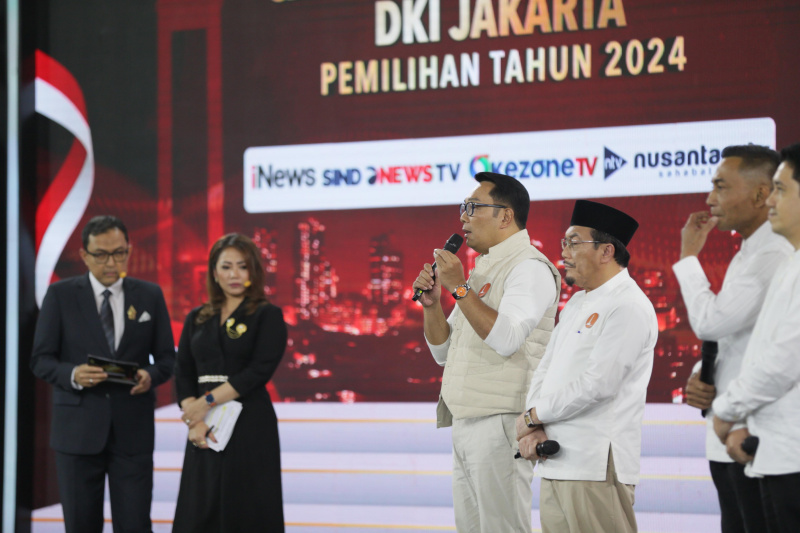 Debat perdana Pilgub Jakarta pasangan Ridwan Kamil-Suswono (RIDO) dengan tema