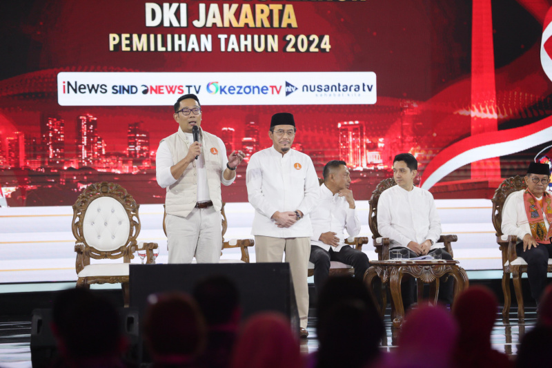 Debat perdana Pilgub Jakarta pasangan Ridwan Kamil-Suswono (RIDO) dengan tema