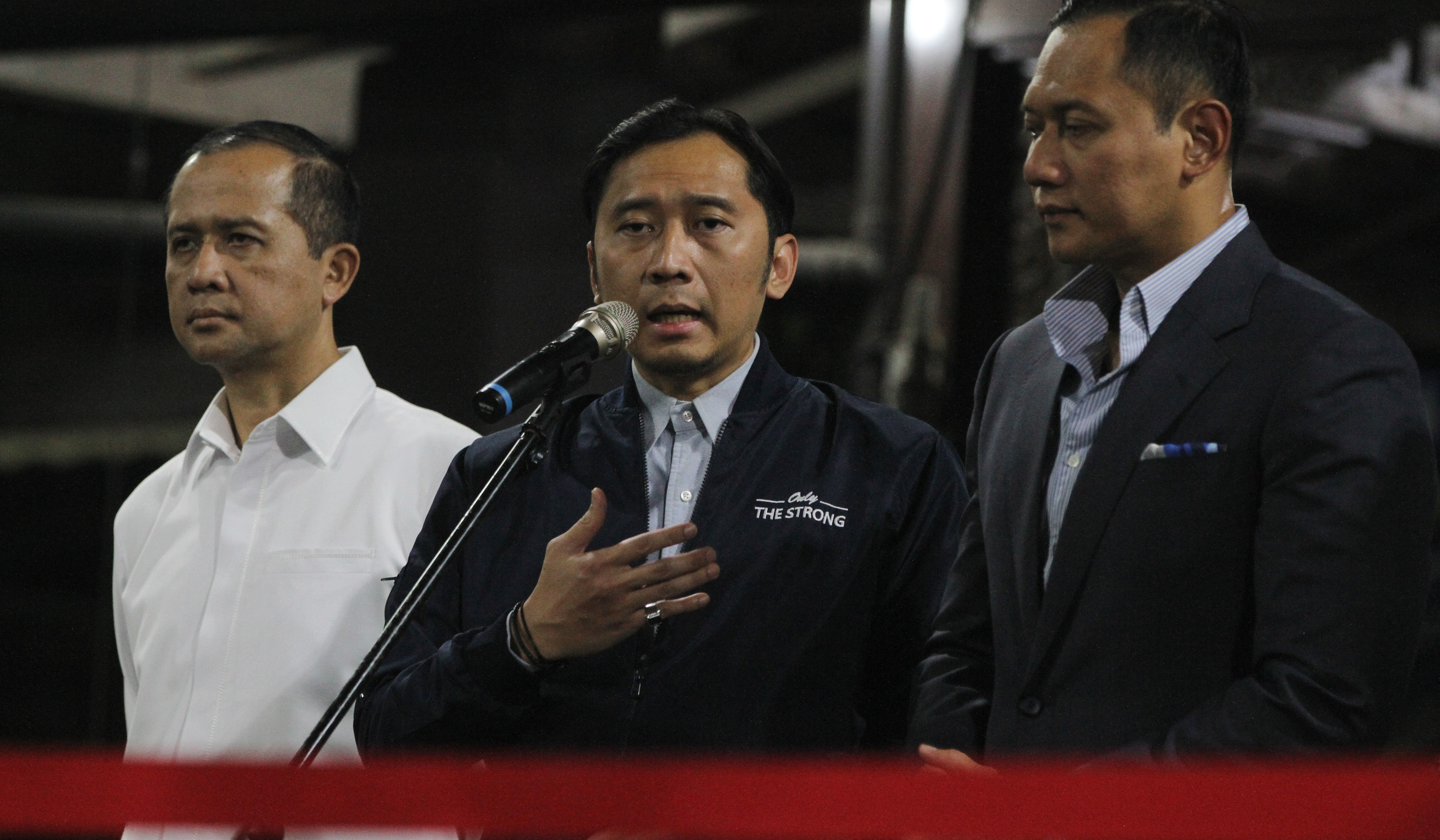 AHY memberikan keterangan terkait situasi nasional. (Agus Priatna/SinPo.id)