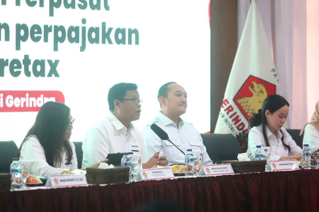 Dirjen Pajak menggelar sosialisasi Sistem Perpajakan Coretax di DPP Gerindra (Ashar/SinPo.id)