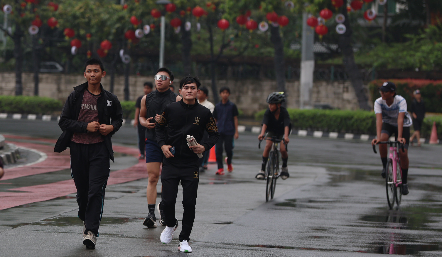 Suasana CFD Jakarta saat pekan pertama Ramadan. (Agus Priatna/SinPo.id)