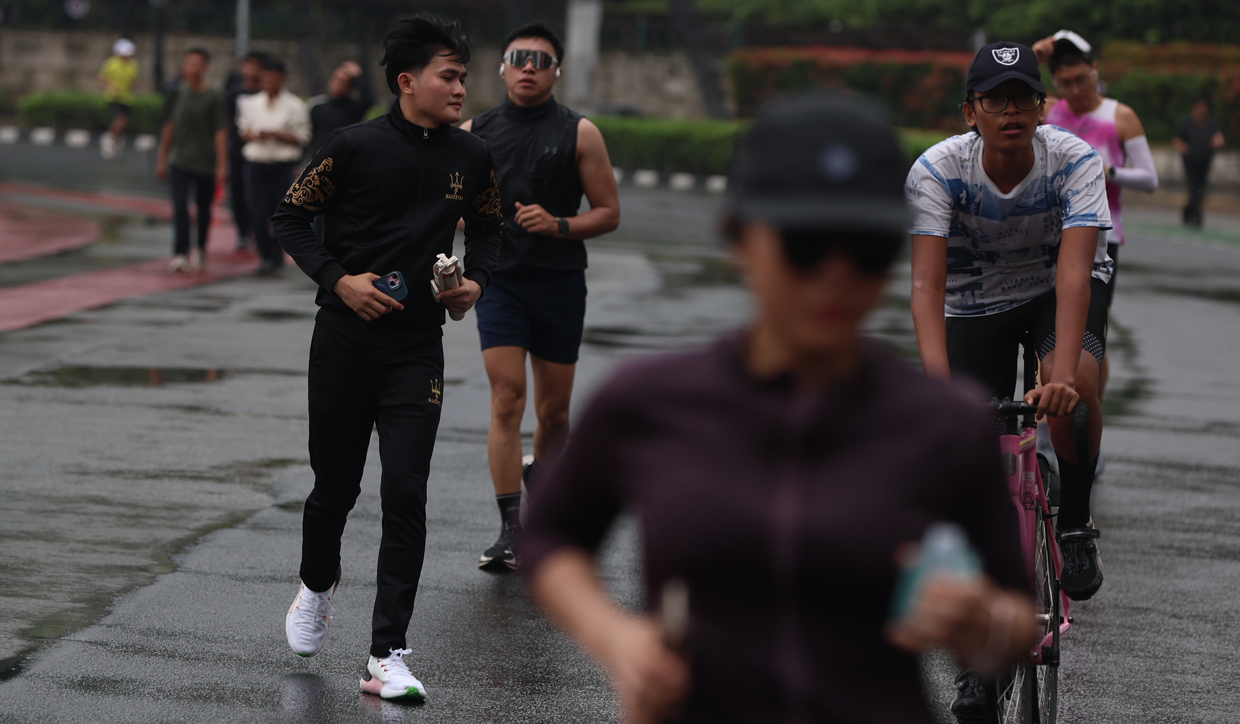 Suasana CFD Jakarta saat pekan pertama Ramadan. (Agus Priatna/SinPo.id)