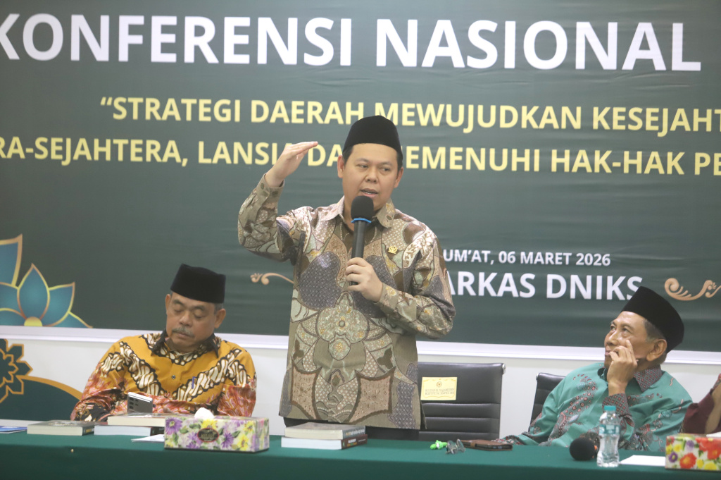 Ketua DPD Sultan Bachtiar Najamudin menghadiri Konferensi Nasional Kesejahteraan Sosial di Kantor DNIKS (Ashar/SinPo.id)