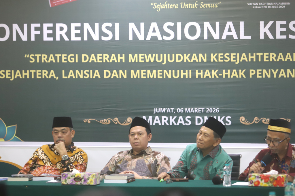 Ketua DPD Sultan Bachtiar Najamudin menghadiri Konferensi Nasional Kesejahteraan Sosial di Kantor DNIKS (Ashar/SinPo.id)