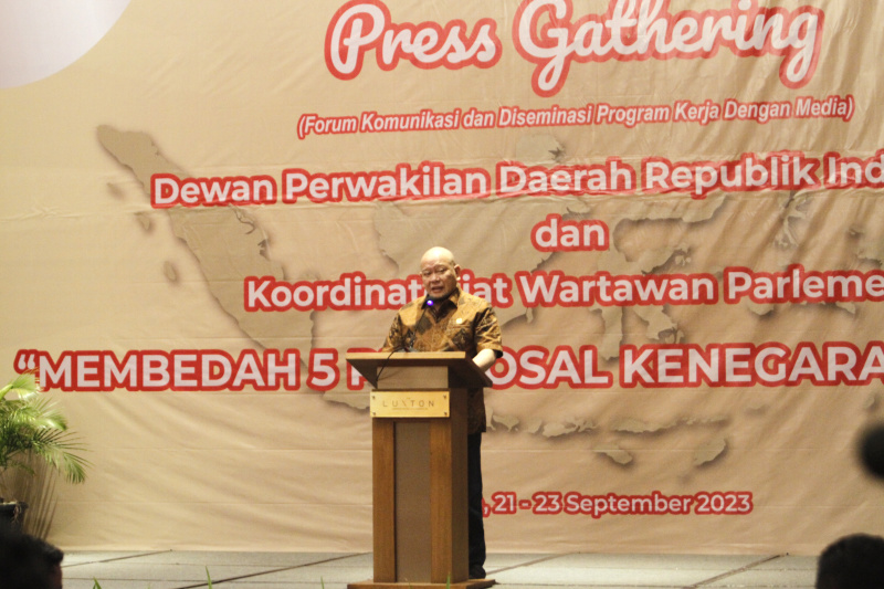 DPD RI gelar Press Gathering dengan tema Membedah 5 Proposal Kenegaraan DPD RI (Ashar/SinPo.id)