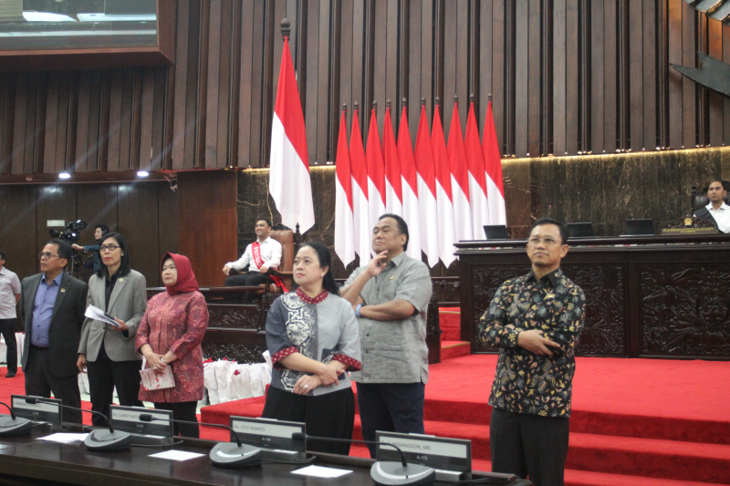 DPR gelar gladi bersih jelang sidang tahunan DPR RI/DPD RI/MPR RI (Ashar/SinPo.id)