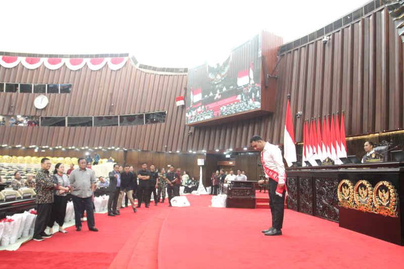 DPR gelar gladi bersih jelang sidang tahunan DPR RI/DPD RI/MPR RI (Ashar/SinPo.id)