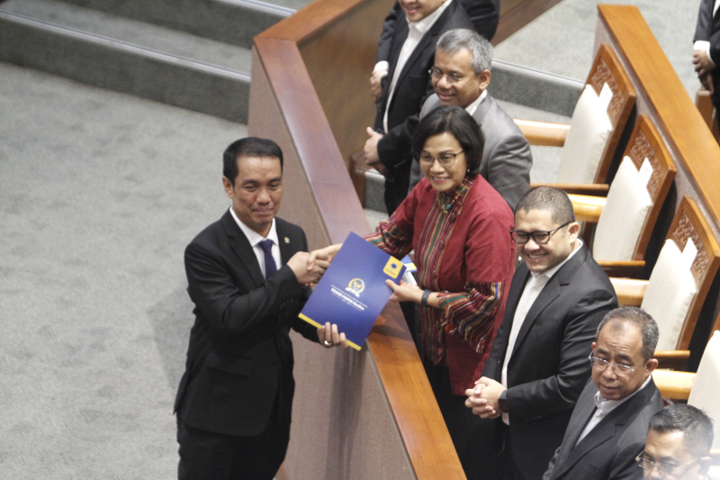 DPR RI gelar paripurna membahas RAPBN 2024 (Ashar/SinPo.id)