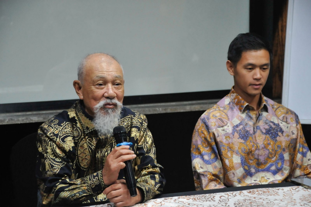 Duta Besar Kehormatan WHO untuk Pemberantasan Kusta & Ketua Nippon Foundation; Yohei Sasakawa saat jumpa pers usai bertemu dengan Presiden Prabowo terkait zero kusta (Ashar/SinPo.id)