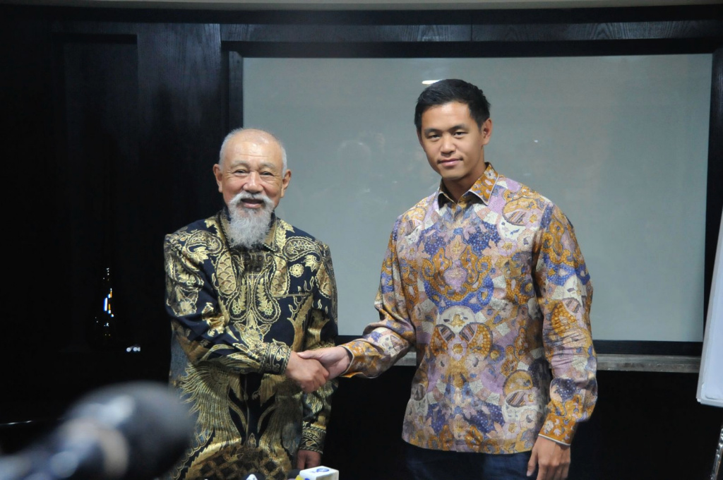 Duta Besar Kehormatan WHO untuk Pemberantasan Kusta & Ketua Nippon Foundation; Yohei Sasakawa saat jumpa pers usai bertemu dengan Presiden Prabowo terkait zero kusta (Ashar/SinPo.id)