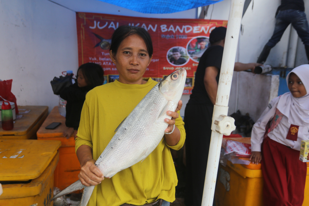 Menjelang hari perayaan Imlek 2577 warga berburu ikan bandeng jumbo di Rawa Belong (Ashar/SinPo.id)