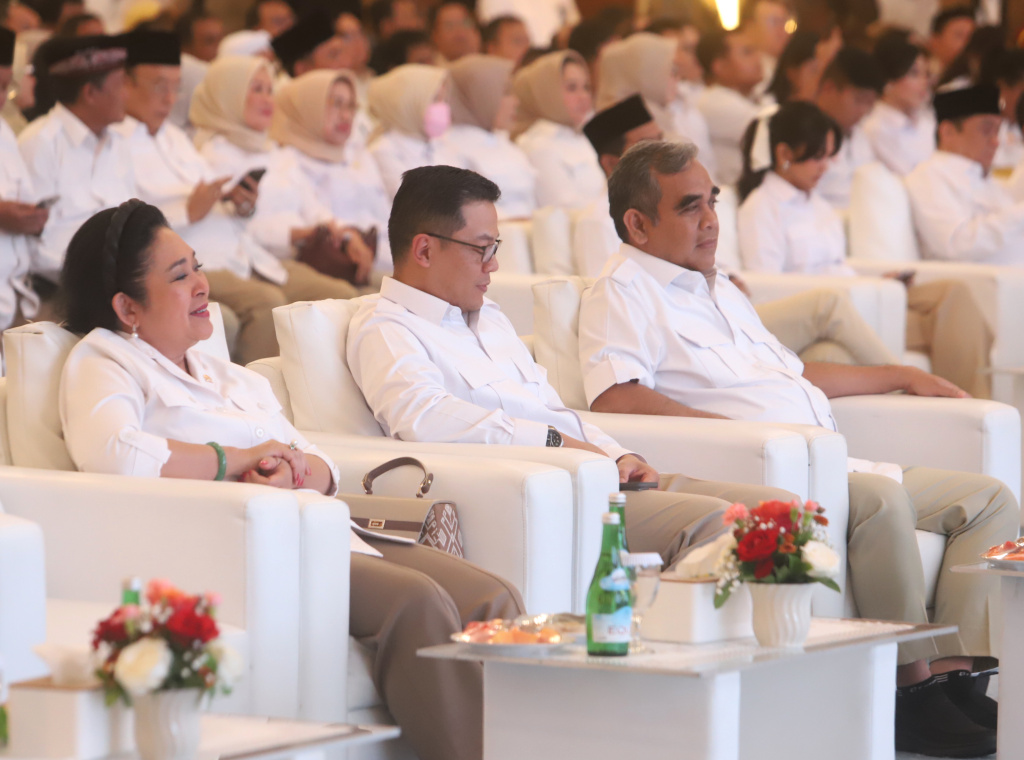 Fraksi Gerindra DPR merayakan HUT ke-18 Partai Gerindra di Gedung Nusantara IV (Ashar/SinPo.id)