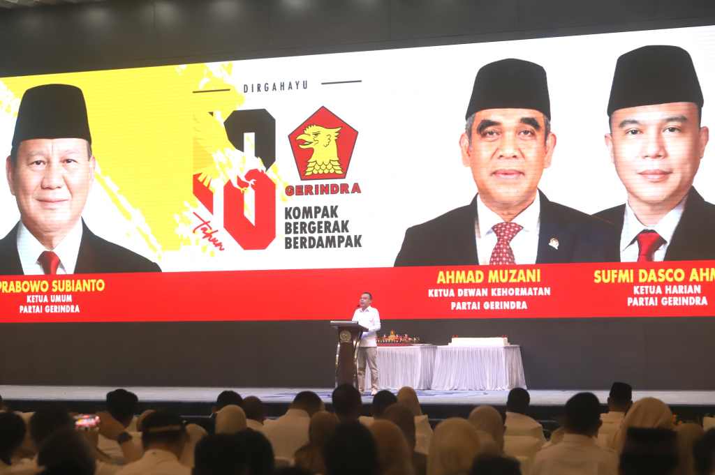Fraksi Gerindra DPR merayakan HUT ke-18 Partai Gerindra di Gedung Nusantara IV (Ashar/SinPo.id)