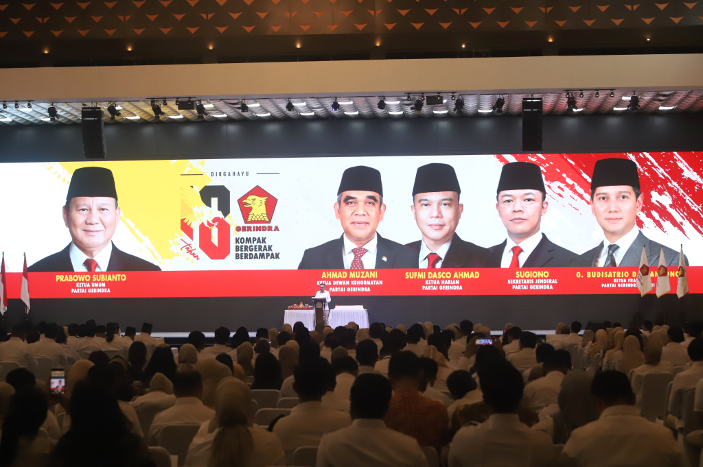 Fraksi Gerindra DPR merayakan HUT ke-18 Partai Gerindra di Gedung Nusantara IV (Ashar/SinPo.id)