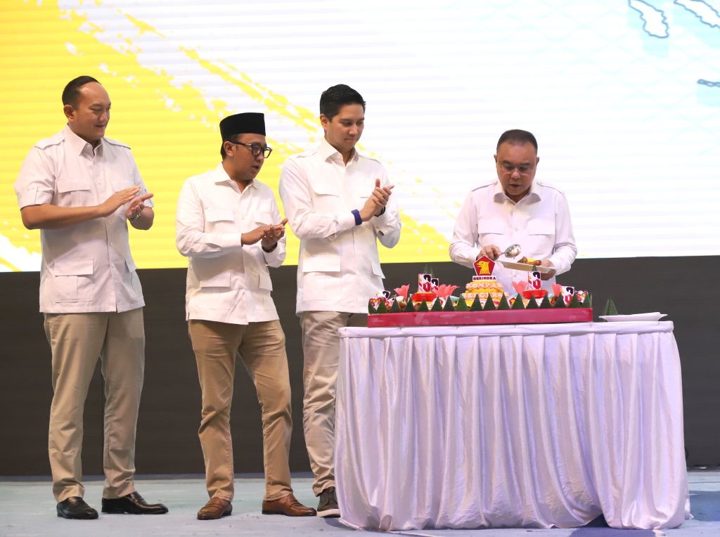 Fraksi Gerindra DPR merayakan HUT ke-18 Partai Gerindra di Gedung Nusantara IV (Ashar/SinPo.id)